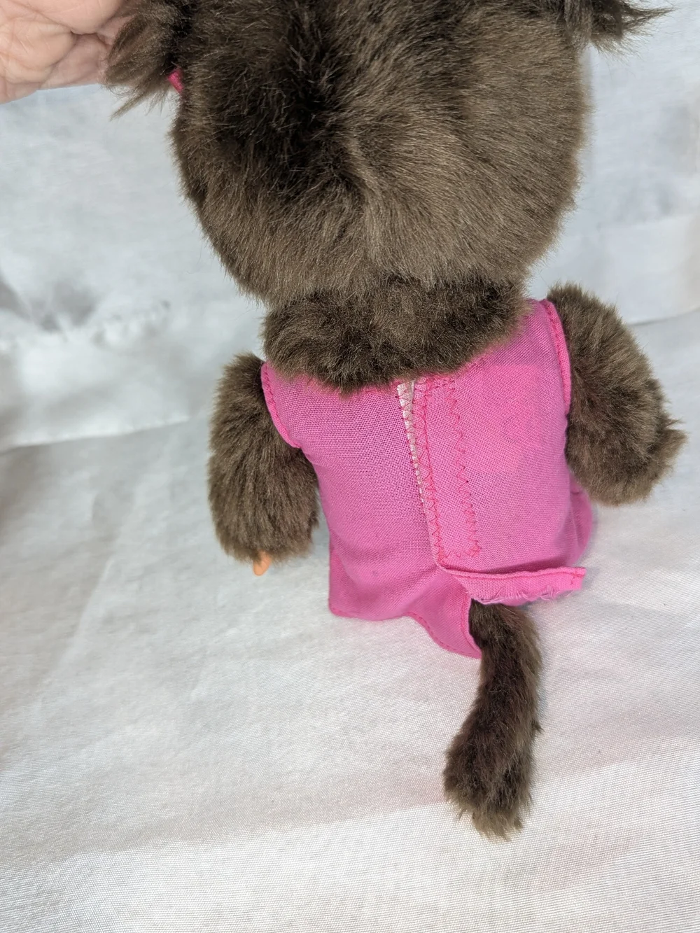 Monchhichi Doll with Baby in Pouch Pink Dress
